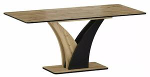 Vento Artisan Kinyitható Étkezőasztal Laminált Tölgy-Fekete Modern