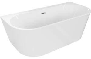 Mexen Oval+, falhoz szabadon álló kád 170 x 80 cm, fehér fényes, szálcsiszolt acél, 52681708000-97