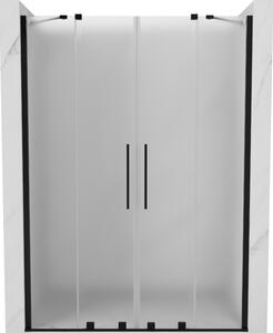 Mexen Velar Duo, tolózuhanyajtó nyitáshoz 140 cm, 8 mm-es matt üveg, fekete matt, 871-140-000-32-70
