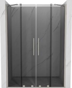 Mexen Velar Duo, tolózuhanyajtó nyitáshoz 140 cm, 8 mm szürke üveg, csiszolt acél, 871-140-000-42-97