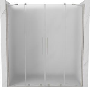 Mexen Velar Duo, tolózuhanyajtó 200 cm-re nyitható, 8 mm-es mattüveg, csiszolt acél, 871-200-000-32-97
