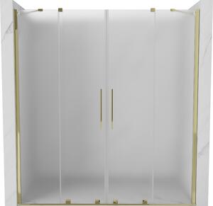 Mexen Velar Duo, tolózuhanyajtó 200 cm-es nyitáshoz, 8 mm-es mattüveg, aranyfényes, 871-200-000-32-50