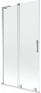 Mexen Velar L, 2 szárnyú eltolható kádparaván 100 x 150 cm, 8mm átlátszó üveg, króm profil, 896-100-003-01-01