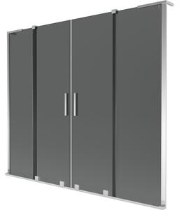 Mexen Velar L Duo, 2 szárnyas eltolható kádparaván 170 x 150 cm, 8mm szürke üveg, króm, 896-170-003-42-01