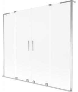 Mexen Velar L Duo, 2 szárnyas eltolható kádparaván 170 x 150 cm, 8 mm mattüveg, króm, 896-170-003-32-01