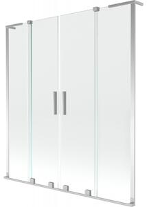 Mexen Velar L Duo, 2 szárnyas eltolható kádparaván 150 x 150 cm, 8mm átlátszó üveg, króm, 896-150-003-02-01
