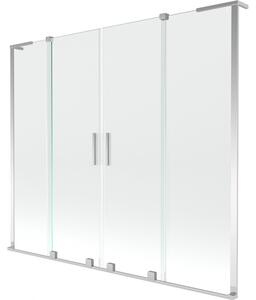 Mexen Velar L Duo, 2 szárnyas eltolható kádparaván 170 x 150 cm, 8mm átlátszó üveg, króm, 896-170-003-02-01