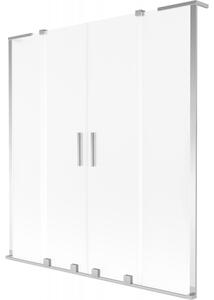 Mexen Velar L Duo, 2 szárnyú eltolható kádparaván 140 x 150 cm, 8 mm-es mattüveg, króm, 896-140-003-32-01
