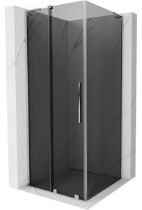 Mexen Velar L, zuhanykabin tolóajtóval 90 x 90 cm, 8mm szürke üveg, króm, 871-090-090-43-01