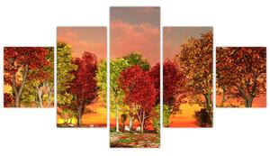 Természet kép - színes fák (125x70cm)