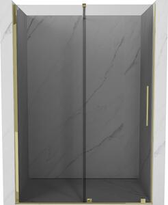 Mexen Velar, tolózuhanyajtó nyitáshoz 140 cm, 8mm szürke üveg, arany fényes, 871-140-000-41-50