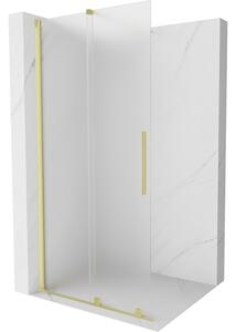 Mexen Velar, zuhany paraván tolóajtóval Walk-in 90 x 200 cm, 8 mm-es matt üveg, arany matt, 871-090-000-33-55
