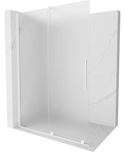 Mexen Velar, zuhany paraván tolóajtóval Walk-in 130 x 200 cm, 8 mm-es matt üveg, fehér matt, 871-130-000-33-20