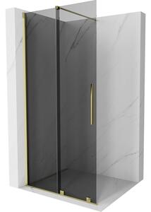 Mexen Velar, zuhany paraván tolóajtóval Walk-in 100 x 200 cm, 8mm szürke üveg, arany fényes, 871-100-000-43-50