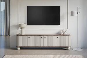 Vesper 4D TV-szekrény 187 cm - kasmír / diófa / fekete fogantyúk / gömb alakú lábak