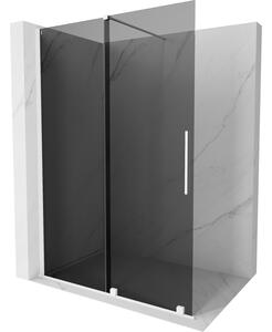 Mexen Velar, zuhany paraván tolóajtóval Walk-in 130 x 200 cm, 8mm szürke üveg, fehér matt, 871-130-000-43-20