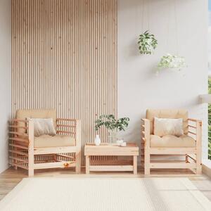VidaXL 2 db tömör fenyőfa kerti szék párnákkal