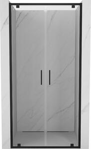 Mexen Exo, duplaszárnyú zuhanyajtó 70x200 cm, 6mm átlátszó üveg, fekete profil, 8182-070-000-70-00