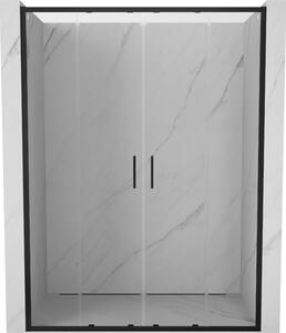 Mexen Exo, 2 szárnyú csúszó 130x200 cm, 6mm átlátszó üveg, fekete profil, 8152-130-000-70-00