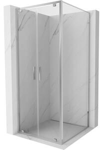 Mexen Exo, csuklós zuhanykabin, 120 cm-es ajtó + 120 cm-es oldalfal, átlátszó üveg, króm, 8182-120-120-01-00