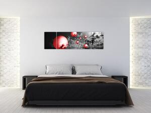 Absztrakt kép - piros gömb (170x50cm)