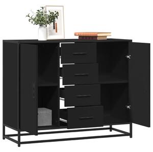 VidaXL fekete szerelt fa tálalószekrény 92 x 35 x 76 cm