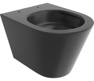 Mexen Rico, fali WC csésze 490x360x370 mm, Perem nélküli Tornado, matt fekete, 3372XX85T