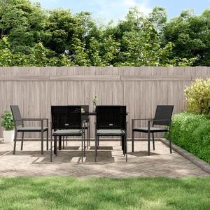 7 részes polyrattan és acél kerti étkezőgarnitúra párnával