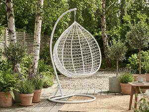 Fehér függőszék KOKON állvánnyal, párna nélkül