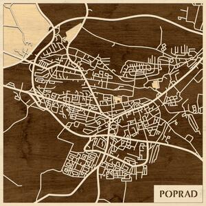 Poprád – Poprad 3D fa várostérkép fali dekoráció – Natura Products
