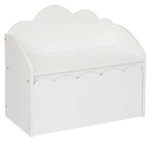Felhő alakú pad tárolóval, fehér - PETIT NUAGE