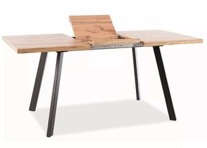 Brick Kihúzható MDF Étkezőasztal Artisan Tölgy Fekete Vázzal