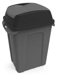 Hippo Billenős Szelektív hulladékgyűjtő szemetes, műanyag, antracit/fekete, 25L