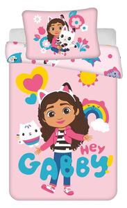 Rózsaszín pamut gyerek ágyneműhuzat babaágyhoz 100x135 cm Gabby's Dollhouse – Jerry Fabrics