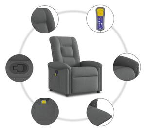 VidaXL sötétszürke szövet masszázsfotel