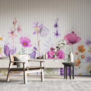 Fotótapéta Színes virágok egy nyugodt kertben, Modern fotótapéta, Modern fotótapéta, w03295 - Muralas.hu