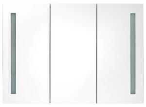 VidaXL fényes szürke fürdőszobaszekrény LED világítással 89x14x62 cm
