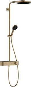 Zuhanyrendszer Hansgrohe Pulsify S a falra termosztatikus csapteleppel csiszolt bronz 24221140
