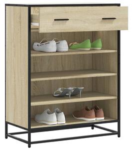 VidaXL sonoma tölgy színű szerelt fa és fém cipőszekrény 75x38x97,5 cm