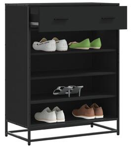 VidaXL fekete szerelt fa és fém cipőszekrény 75 x 38 x 97,5 cm
