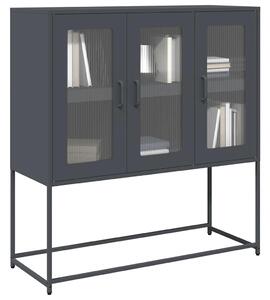 VidaXL antracit hidegen hengerelt acél tálalószekrény 100,5x39x107 cm