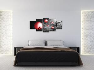 Absztrakt kép - piros gömb (150x70cm)