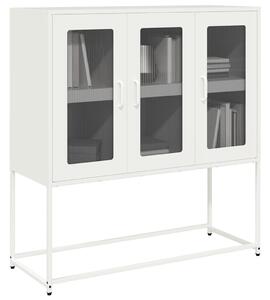 VidaXL fehér hidegen hengerelt acél tálalószekrény 100,5 x 39 x 107 cm