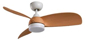 Enon LED mennyezeti ventilátor, fehér/fa színű, DC, csendes – Lindby Lindby, Enon, dimmable, Fehér, Nappali, Fém, Modern