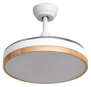 Oras LED mennyezeti ventilátor, fehér, DC, csendes, Ø 107 cm – Lindby Lindby, Oras, Fehér, Nappali, Műanyag, Modern