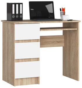 PC asztal Benicio (sonoma tölgy + fehér) (B)