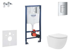 Grohe Rapid SL - Előfali szerelő készlet, kompakt WC Oudee Vortex és softclose ülőke, Skate Cosmopolitan vezérlőgomb, króm SANI11BA3105