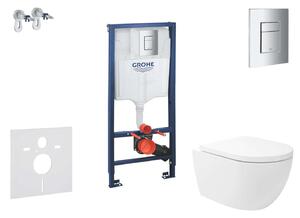 Grohe Rapid SL - Előfali szerelő készlet, WC Oudee Vortex és softclose ülőke, Skate Cosmopolitan vezérlőgomb, króm SANI11BA3107