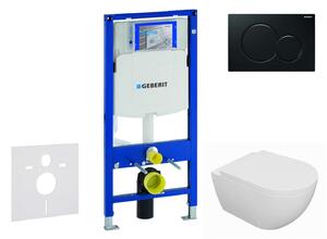 Geberit Duofix - Előfali szerelő készlet, Oudee WC és softclose ülőke, Sigma01 vezérlőgomb, fekete SANI11CA5107
