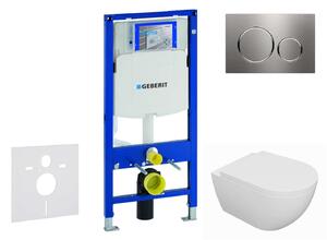 Geberit Duofix - Előfali szerelő készlet, Oudee WC és softclose ülőke, Sigma20 vezérlőgomb, acél SANI11CA6100